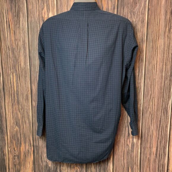 Ralph Lauren Mens Blue Check Cotton Long Sleeve Button Blake Medium Fits Like XL - Picture 3 of 9
